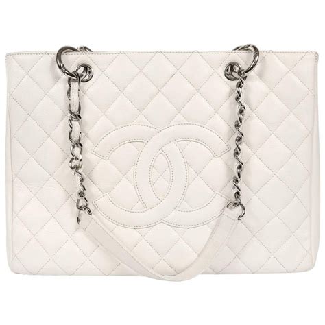 chanel gst white for sale|chanel classic shopping tote.